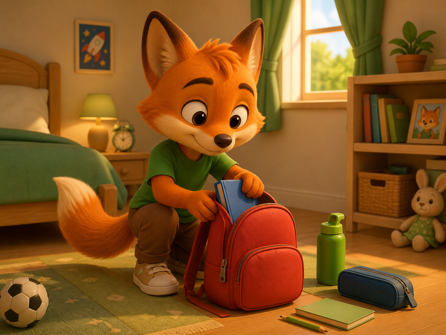 Víctor ordena su mochila
